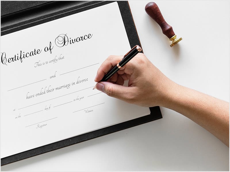 Certificate of divorce